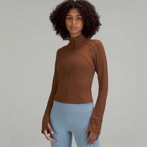 Lululemon Ribbed Nulu Cropped Define Jacket size 8 Roasted Brown RTDB